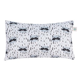 JYOKO Kids Toddler Pillow with Washable Cover 100% Cotton Cover 32 x 20 cm (Raccoon)