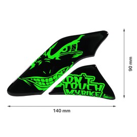 Tank Pad Side Tank Evil Eyes Neon Green Compatible with Kawasaki 800630