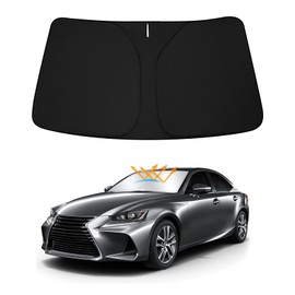 D-Lumina Winshield Sun Shade for 2014-2020 Lexus is Sedan, Foldable Front Sun Shield Protector Blocks UV Rays, Window Sunshade Sun Visor Interior Accessories
