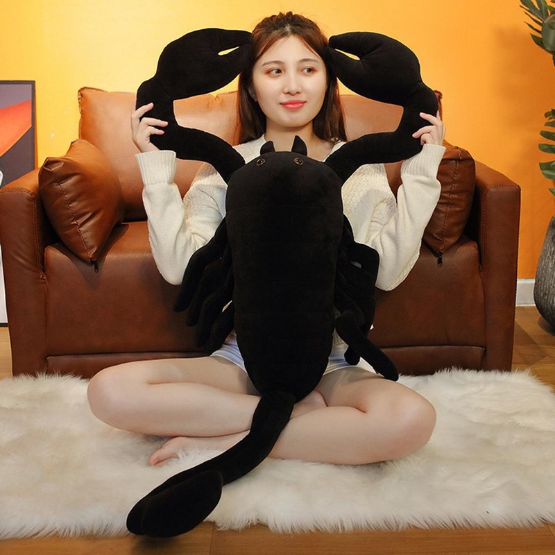 Simulation Black Scorpion Plush Toys Animal Dolls Stuffed Soft Real