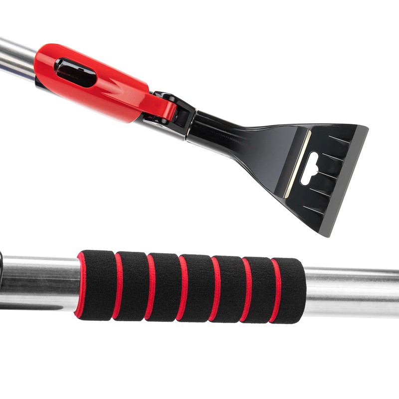 HEYNER® Ice Scraper with Broom Windscreen Scraper with Brass Blade,