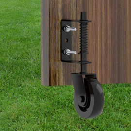 4.3" Heavy Duty Gate Wheel 360° Rotation Gate Wheel with Spring Loaded Shock Absorption Gate Caster Gate Kit for Fence, Farm, Garden and Wooden Gate 150 Lbs Capacity (1Pack)