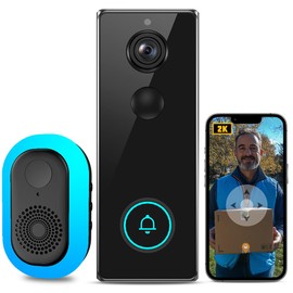 XNH Video Doorbell, Bell with Camera Wireless, IP65 Waterproof, 180° Ultra Wide Angle, Two-Way Audio, Motion Detection, HD Video, App Notifications