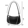 HEBELD Classic Black Shoulder Bag, Faux Leather, Removable Chain Strap,