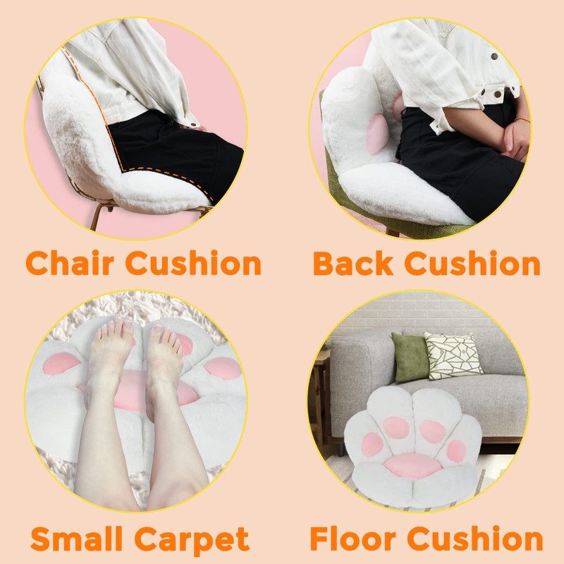 ELFJOY Comfy Chair Cushion Plush Cat Paw Cushion Kawaii Home