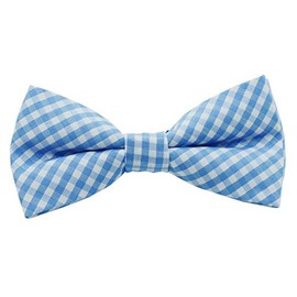 Flairs New York Little Gentleman's Kids Bow Tie (Baby Blue White [Plaids])