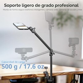 SMALLRIG Kit de brazo mágico de abrazadera de escritorio para MagSafe para iPhone, brazo flexible ajustable de dos etapas de 21.6 pulgadas con agarre 