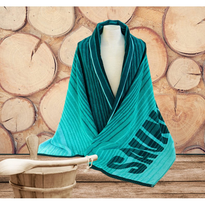 Lashuma Oslo Sauna Towel, Lying Towel, Turquoise, Green, Absorbent Sauna