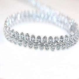 Yalulu 10 Metres Polyester Trim Sewing Lace, Braided Twist Cord Border Made of Decorative Ribbon, Decorative Ribbon, Gift Ribbon, Lace Trim, Cord Cord, Trimming (Silver)