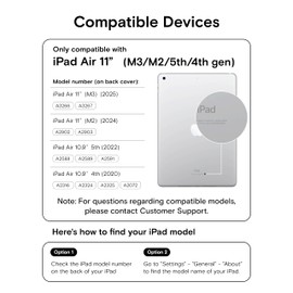 MOFT Folio Case iPad Air 11 Inch Case (M3/M2-2025/2024), iPad Air 5th Generation 2022/4th Gen 2020 10.9 Inch with Detachable Pencil Holder, Multi-Angle Viewing, Auto Sleep/Wake, Misty Cove