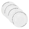 ChitChat Ware Porcelain Dinner Plates, 4Pcs White Round Dessert or