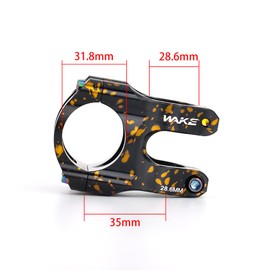 BESNIN Bicycle Stem 0 Degree 31.8 mm for Handlebars 35 mm Short Bicycle Stem Two Colours Mix Stem Colourful Bicycle Stem (Mix Black/Orange)