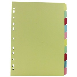 Rexel Rex Dividers A4 10-Piece Manila Coloured