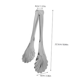 2PCS Stainless Steel Shell Clip Bread Tongs, Food Serving Utensils Grilling Serving Tongs Ice Clip