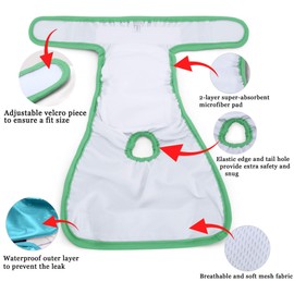 Teamoy 3Pcs Washable Female Dog Diapers, Reusable Doggie Diaper Wraps for Female Dogs, Super-Absorbent and Comfortable, Yellow + Purple + Blue, L2