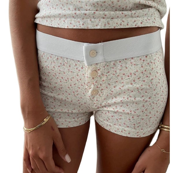 NUFIWI Cute Boyshorts Underwear for Women Elastic Waist Button Front