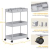 SPACELEAD 3 Tier Rolling Cart with Wheels, Storage Craft Art