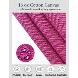 ursapela Canvas Work Apron for Men Women with 3 Pockets Heavy Duty Crossback Kitchen Chef Aprons for Cooking Grilling Barista (Hot Pink)