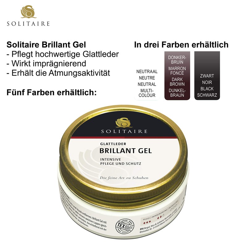 SOLITAIRE brillant Gel dunkelbraun Schuhcreme & Pflegeprodukte, Braun (Dunkelbraun) 100.00