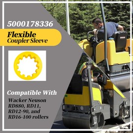 XYgdhqpt 5000178336 Flexible Coupler Sleeve Compatible with W-Acker N-euson RD880, RD11, RD12-90, and RD16-100 Rollers