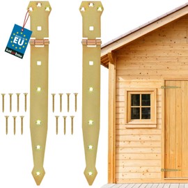 KOTARBAU® Set of 2 Cross Hinges Door Hinges 350 mm Galvanised Steel Gold Hinges Folding Gate Hinge Garage Door Lock Garden Gate Hinge Hinges for Cabinet Doors Garden Gate Long