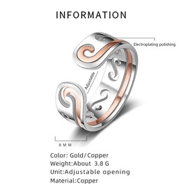 CABEPHY Boyfriend Gifts Copper Couple Rings Black Myth Wukong Monkey King Adjustable Rings for Men Women (Brass)