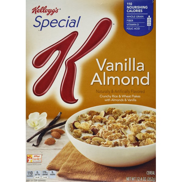 Kellogg's Special K Cereal Vanilla Almond, 12.4 Oz