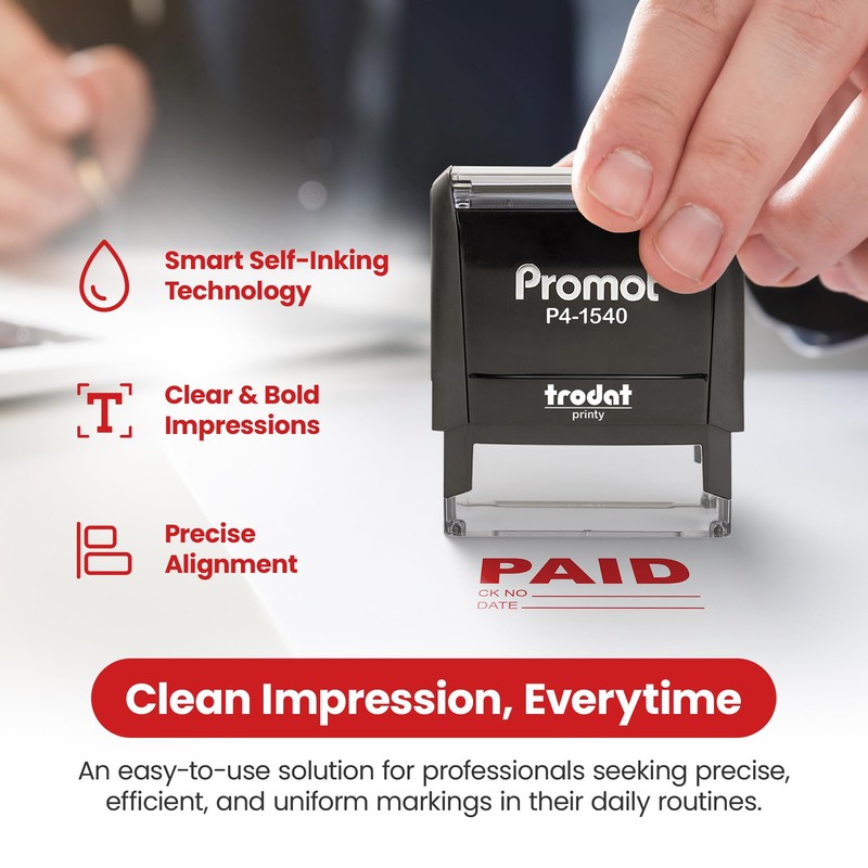 Promot Paid Stamp Self Inking Stamp - Paid Stamp for