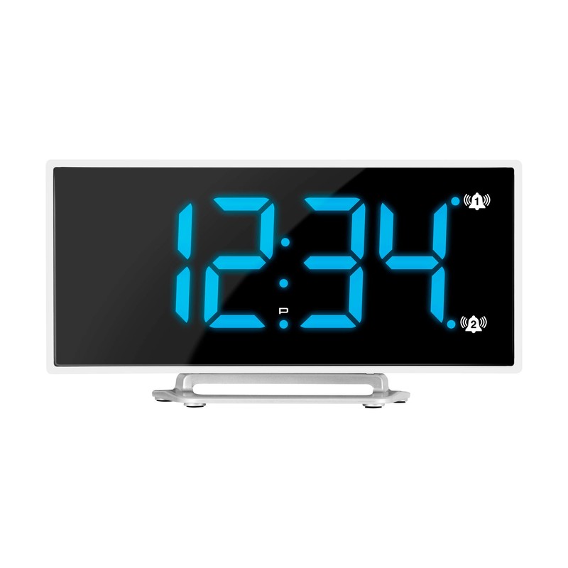 MARATHON Curved Display LED Clock with Dual Alarm and USB