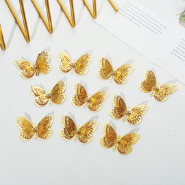 10pcs Gold Butterfly Hanging Suncatcher Parts Window Pendant DIY Metal Part Ornament Parts Gifts