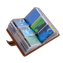 JERLA RFID Credit Card Holder book,Leather Business Card Organizer for Women Men 96 Card Slots (Brown)