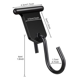 Rv Awning Hooks for Lights Camping Awning Accessory Hangers S Shaped Hooks Set Rv Party Light Hangers for Christmas Party Camping Tent Indoor and Outdoor Supplies (Black,12 Pairs)