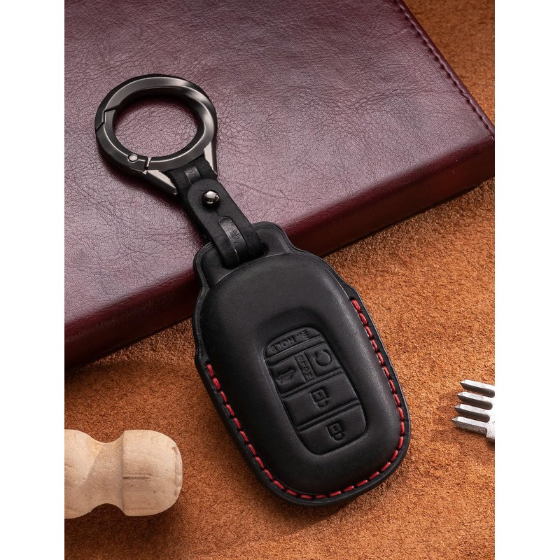 YONUFI for Honda Key Fob Cover Leather Keychain, Car Key