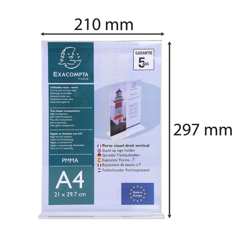 Exacompta 84158D Brochure Holder DIN A4 Portrait Format Made of