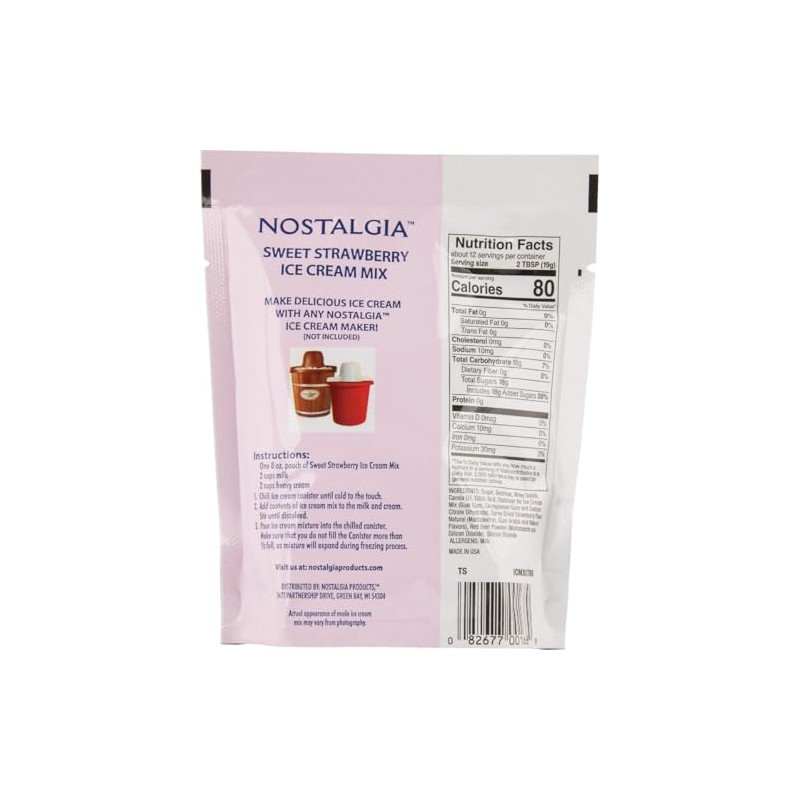 NOSTALGIA STRAWBERRY ICE CREAM MIX