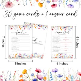 Baby Shower Floral Feud Game Set - 30 Pcs Double-sided With 1 Answer Card - Gender Neutral Party Activities Favor & Supplies - Baby Shower Game For Boy Girl - A09