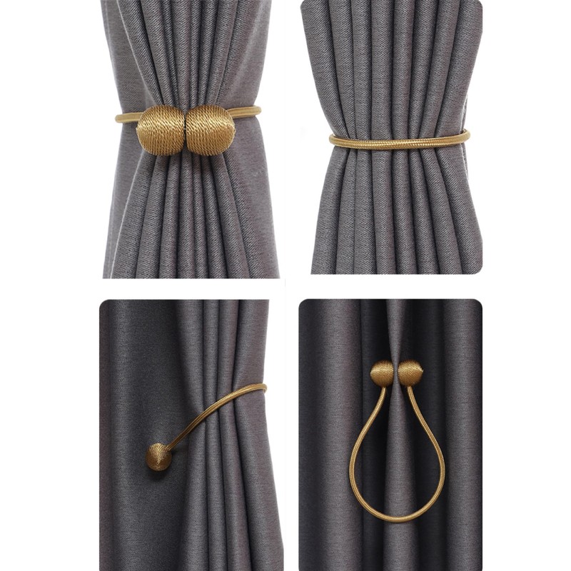 4 Pack Magnetic Curtain Tiebacks，Curtain Tiebacks Buckles Holdbacks Holders Hooks