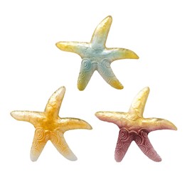 Starfish Metal Wall Décor Set of 3 – Coastal Beach Nautical Wall Art for Bathroom, Living Room, Bar, Patio, or Outdoor Décor – Ocean-Themed Hanging Starfish Decorations for Beach House & Tropical Spaces