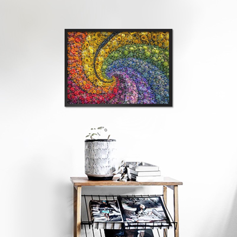 Rainbow Flowers - 1000 Piece Jigsaw Puzzle for Adults Colorful