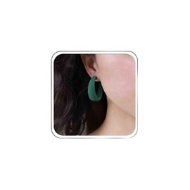 TseenYi Green C Shape Earrings Plush C Round Hoop Earrings Green Lightweight C Shape Earrings Vintage Plush Geometric Exaggerated Earrings Jewelry for Women and Girls