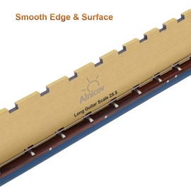 Alnicov Guitar Neck Notched Straight Edge Luthiers Tool Zinc Alloy Plated Bronze for Gibson Fender and Most of Guitar Fretboard and Frets 24.75inch & 25.5inch
