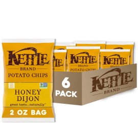 Kettle Brand Honey Dijon Kettle Chips 2oz Pack of 6 Gluten Free Snack Bags