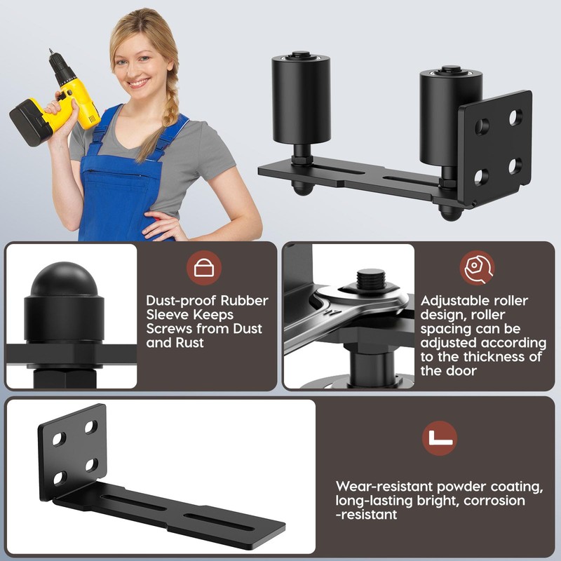 Anobeyi Heavy Duty Slide Gate Roller Guide with L Rear