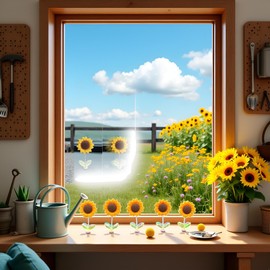 5Pcs for Cozy Hoome Sunflower,Sunnyvibe Ornaments for Car,Car Accessories,Creative Rocking Ornament,Sunflower Dashboard Decorations for Mother's Day Home Decor Accents