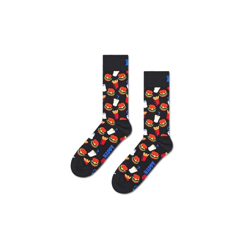 Happy Socks Funny Hamburger Socks - Colourful Cotton Socks for