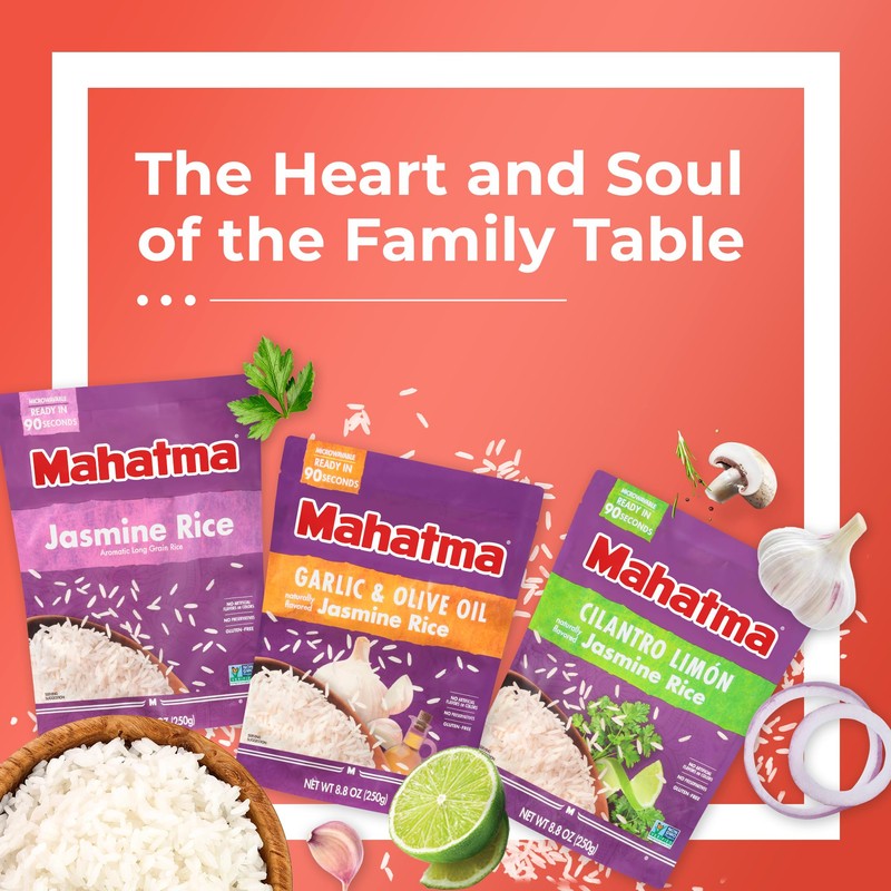Mahatma Ready to Heat Cilantro Limón–Flavored Jasmine Rice, Precooked Rice,