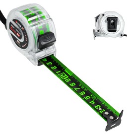 Fluorescent Steel Tape Measure 5m Professional 16.4ft Width 25mm Stainless Steel Precision Measuring Tape Double-sided Scale Retractable Easy To Read Self Lock