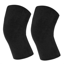 Winter Warm Thicken Knee Brace Knee Warmers Compression Sleeve Support for Women Men, Breathable Thermal Cotton Leg Warmer Knee Pads Protector for Cycling Skiing Arthritis Dance, 1 Pair (Black)
