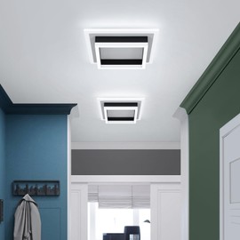 32W Modern LED Ceiling Light, Small Flush Mount Light Fixture, 6000K Cold White Ceiling Lamp, Square Hallway Lighting Fixtures for Living Room Bedroom Bathroom Kitchen (White, Cold White)