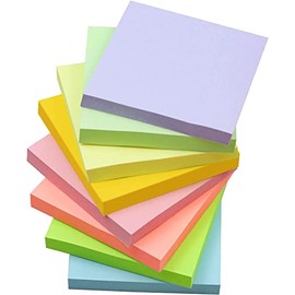 Adhesive Sticky Notes–Self Stick Notes 3"x3" Inches, Bright Stickies Colorful Pack of 12 Sticky pads/100 Sheets Memo Pads, Office Supplies to-Do Work, Studying & Reminders,Self Stick Note Pads
